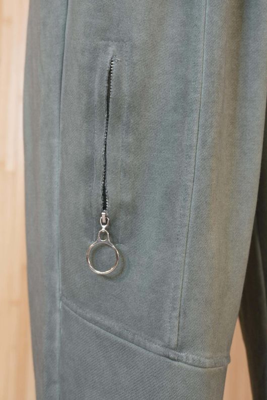 Anine Soft Touch Zip Jogger Washed Khaki